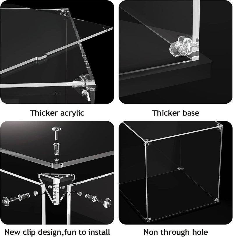 dofopo Clear Acrylic Display Case ,Self-Assemble Showcase for Collectibles, Action Figures, Dolls- Alternative Glass Box for Commemorative Gifts(15.75x7.87x7.87 inches, 40x20x20 cm) - Image 5